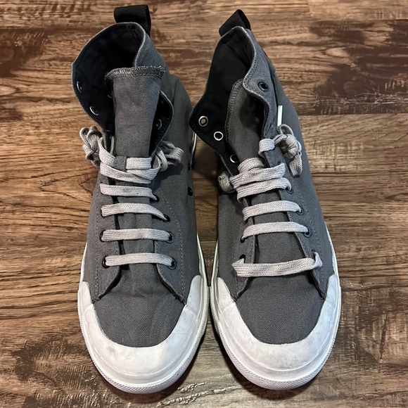 Diesel Mens High Top Sneakers Shoes Grey Canvas S Astico Mid Cut - Picture 1 of 6
